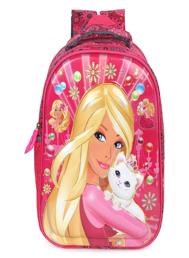 Stylbase Lightweight and Durable Waterproof 3D Cartoon Embossed School Bag for Kids, 12 Inches, Ideal for Students Up to Class 2 (barbie-lkg-pink) - Image 1